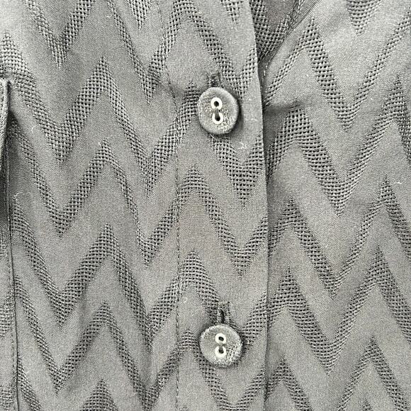 L'AGENCE Semi-Sheer Chevron Long Sleeve Button Down - Black - 4 - New with tags - Picture 6 of 9